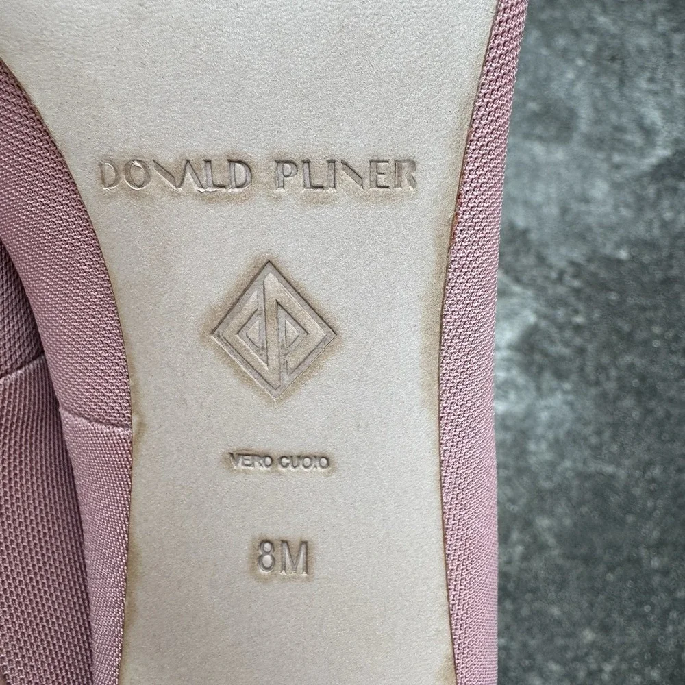 Donald Pliner Pump Women's‎ Sz 8 M Ezraa Dusty Rose Pointed Toe W/ Metallic Cap